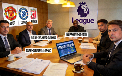 英超冬季转会窗口各俱乐部签约谈判现场